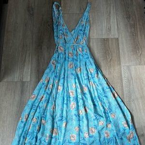 Blue floral maxi dress